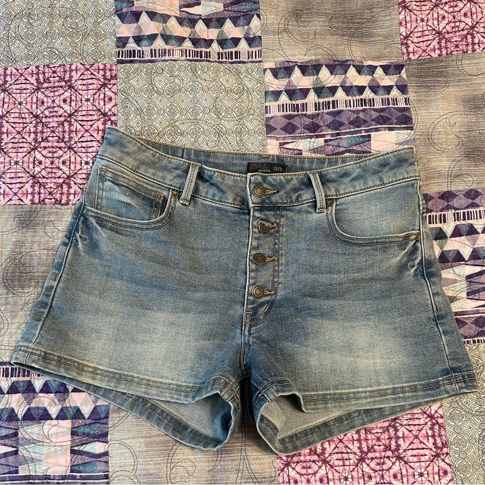prAna Button Fly High Waist Shorts